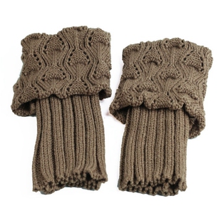 秋冬时尚保暖护踝袜套针织护膝腿套毛线靴套宽松短脚套护脚腕脚踝