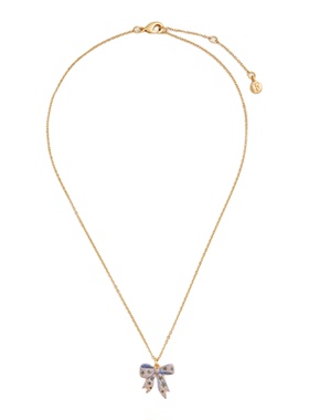 Fable甜心蝴蝶结珐琅彩项链