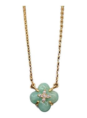 s925纯银菱格纹双环圆圈项链法式精致圆珠流苏时尚辣妹几何锁骨链