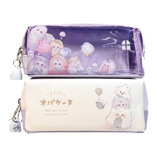 小众女孩笔袋日系笔袋治愈幽灵精致双拉链双层笔袋透明小众文具盒