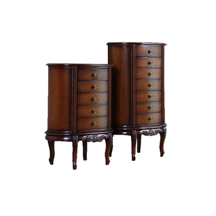 美式乡村复古五斗柜实木欧式客厅玄关装饰5斗橱抽屉轻奢家具收纳