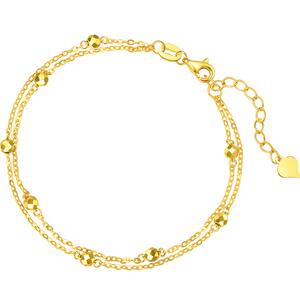 周生生Essence永系列双链蹦迪珠圆珠黄金手链足金93852B计价