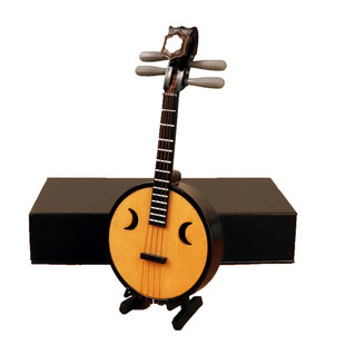 迷你中阮模型配娃木质民族乐器摆件送国外客户礼物送朋友mini乐器
