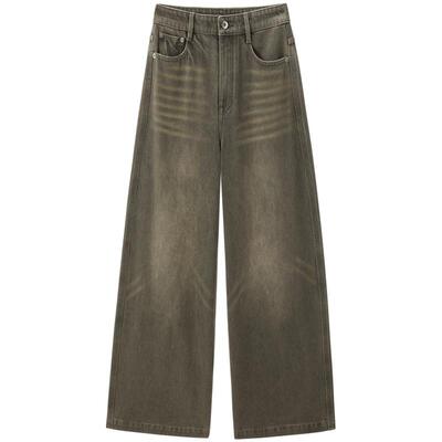 商场同款猫爪裤 太平鸟2025年冬季新款高腰阔腿牛仔裤女A3HAF4294