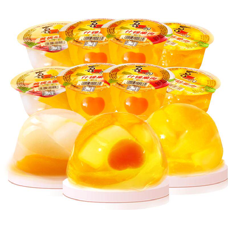 喜之郎霸气果肉果冻200g*8大杯什锦蜜桔黄桃口味国货儿童零食小吃