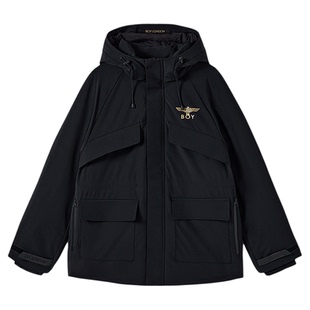 【月光手书】BOYLONDON中长款羽绒服女款收腰连帽外套90绒W70908