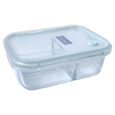 嘉乐扣玻璃饭盒上班族便携分隔便当盒微波炉加热大容量分格保鲜盒