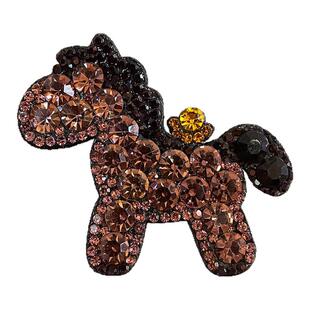 新年马上有钱轻奢满钻小马发夹女2026新款高级感前额刘海边夹头饰