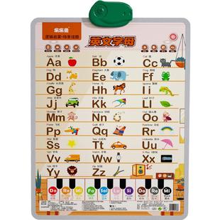 乐乐鱼英文字母表挂图发音早教有声儿童英语启蒙点读学习神器逻辑