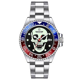 玛斯威顿黑水鬼男士手表时尚全自动机械式潜水表防热水非氚气手表