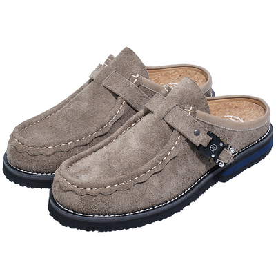 BLESSSHOE复古风全真皮包头拖鞋