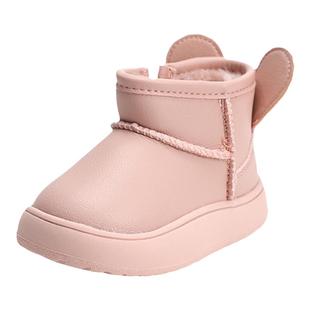 女宝棉鞋冬季女小童雪地靴加厚保暖宝宝鞋冬加绒婴儿鞋子软底男童