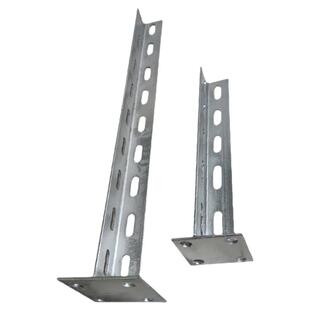 热镀锌冲孔角钢立柱角铁固定墙面焊接件含带底座支撑托臂立柱围栏