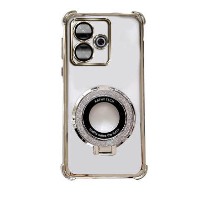 小米POCOM6-4G手机壳pocom6-4g高级感闪粉磁吸气囊防摔轻奢潮流款