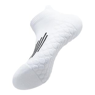 运动袜子男士夏季纯棉防臭羽毛球专用毛巾底马拉松跑步袜男款白色
