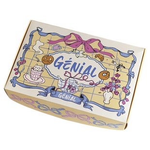 2026烘焙面包黄色法式包装盒蛋糕盒子翻盖盒礼盒烘焙点心打包盒