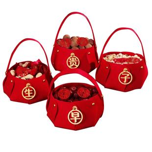 结婚用品大全早生贵子提篮模具压床摆件干果盒订婚宴婚礼摆件摆设