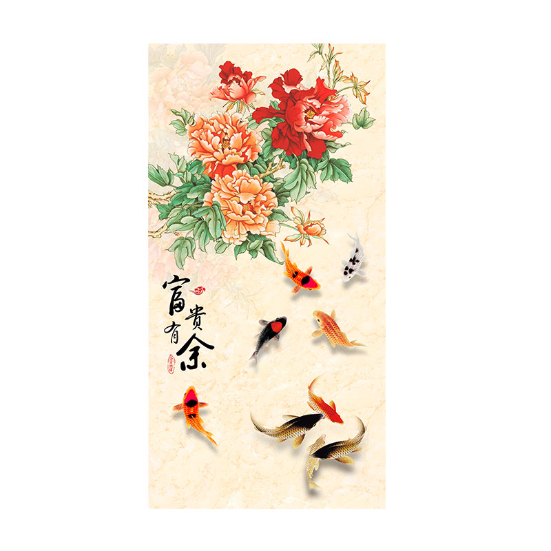 花开富贵牡丹花开单幅玄关挂画