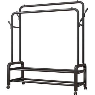 晾衣架室内家用阳台卧室可移动挂衣服架子落地加粗加厚简易衣帽架