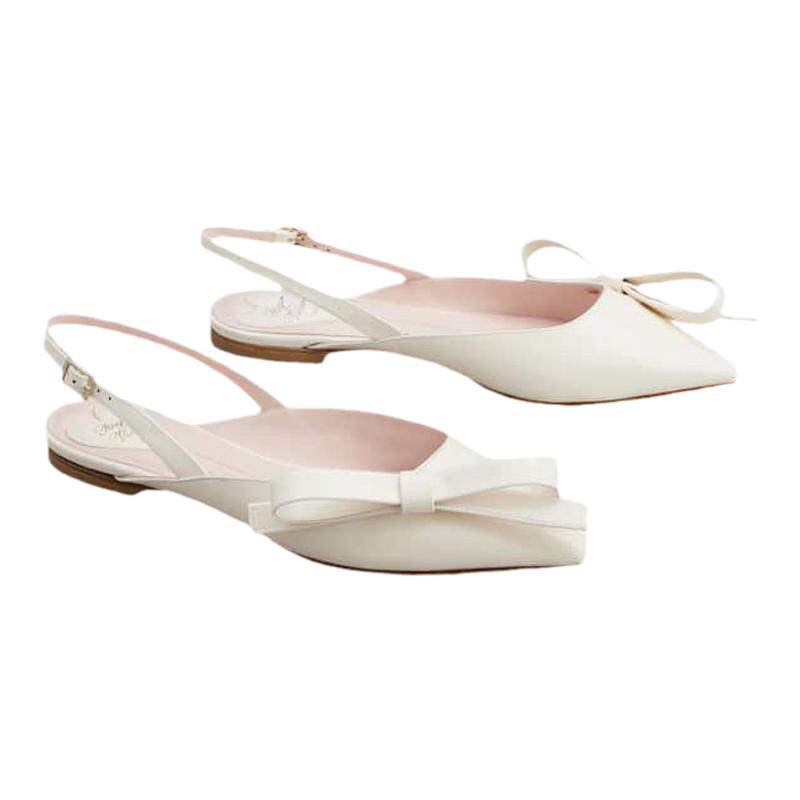 Roger Vivier/罗杰·维维亚女鞋漆皮蝴蝶结装饰尖头设计芭蕾舞鞋