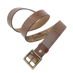 美国进口horween霍尔文茶芯皮带纯铜小贝扣美式复古百搭腰带3.8