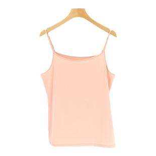 凯撒caser女士莫代尔吊带背心夏冷染丝光修身白色内搭无袖打底衫