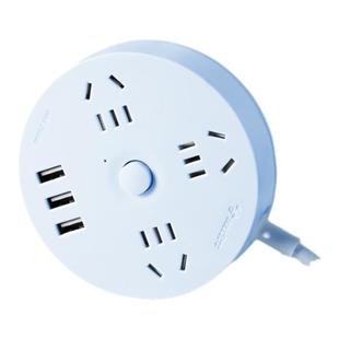 公牛插座面板多孔挂墙插排宿舍用红牛usb排插拖线板圆形插板带线3