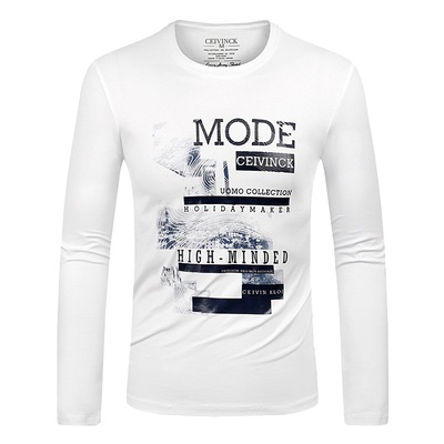 欧洲站新款长袖t恤大码男装秋衣