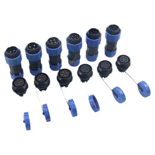 免焊螺丝防水连接器2插3芯4孔5针6极7P对接公母电源插头航空插座