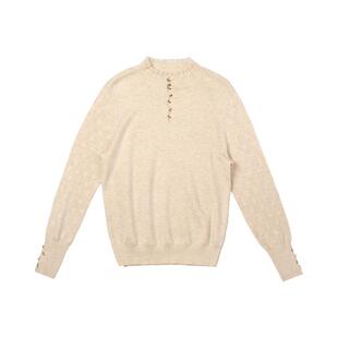 HONRN/红人秋季半高领修身显瘦长袖毛衣针织衫上衣女HI39OM008