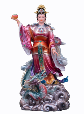 女娲娘娘神像汉白玉大地之母五色石创世女神女娲补天家用供奉摆件