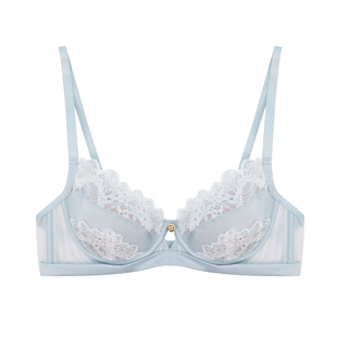 DonnaForte超薄蕾丝内衣女舒适钛圈软钢圈大胸显小文胸|Amphi安菲
