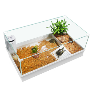 玻璃乌龟缸带晒台别墅造景饲养箱大型家用养龟的专用缸免换水