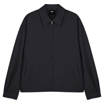 IDLT羊毛翻领夹克拉链外套