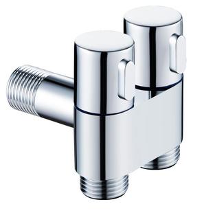 一进二出双控角阀黄铜三通一分二双头双用迷你洗衣机多功能水龙头