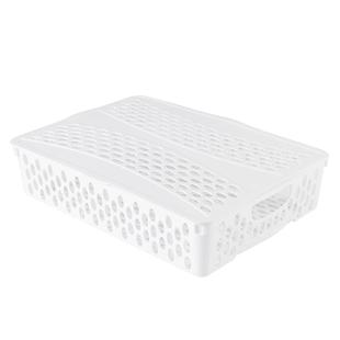 桌面财务文件收纳篮收纳筐办公室置物整理篮塑料A4文件筐杂志收纳盒凭证筐A4收纳框公文篮文件蓝单据塑料筐