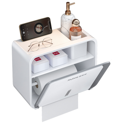 佳帮手卫生间免打孔大容量纸巾盒