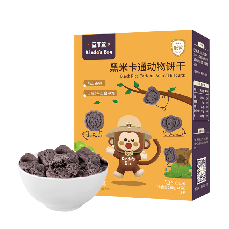 【天猫U先】豆丁盒黑米饼干宝宝婴幼儿零食小馒头磨牙饼干米饼