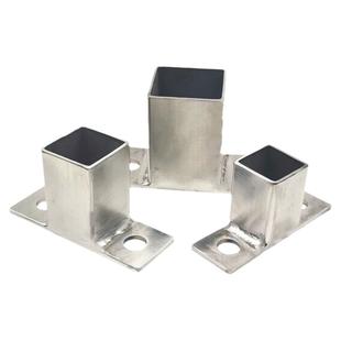 不锈钢方管立柱栏杆铁管加厚固定法兰底座紧固件内外连接脚套配