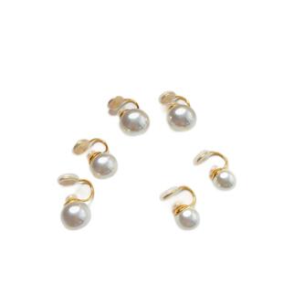 珍珠耳夹无耳洞假耳钉简约日常蚊香盘仿真珍珠法式复古通勤耳夹女