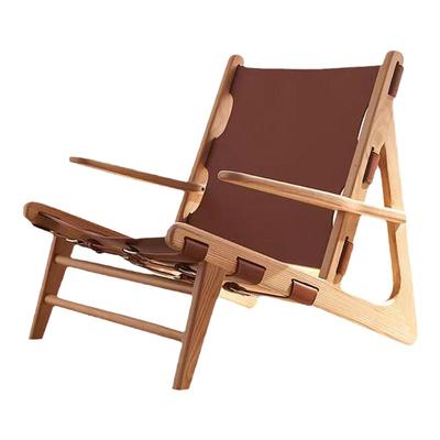 西班牙马鞍皮椅休闲椅狩猎客厅阳台沙发椅靠背单人椅子民宿半躺椅