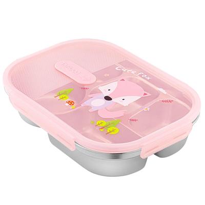 日本泰福高儿童分格餐盘保温饭盒316L不锈钢幼儿园餐具小学生新生