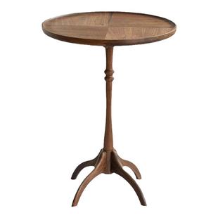 有清堂北美黑胡桃实木沙发边几新中式圆几卧室阳台小茶几小茶桌