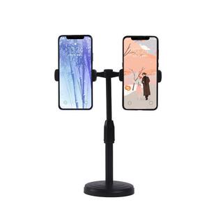 手机直播支架补光灯桌面懒人多机位双手机三机位主播网红升降支架