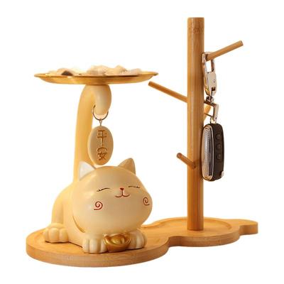 招财猫入户钥匙收纳玄关摆件存钱罐鞋柜装饰品乔迁新居礼品送朋友