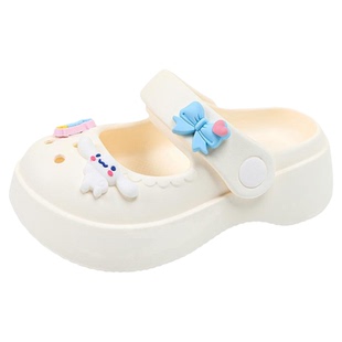 Abckids 儿童洞洞鞋女童拖鞋夏季轻便软底玉桂狗凉拖外穿防滑凉鞋