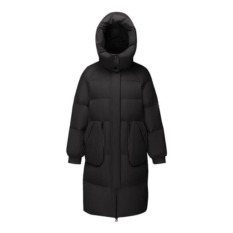 波司登奥莱女过膝连帽厚羽绒服