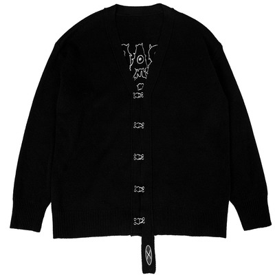 小雨家自制金属朋克风怪兽毛衣