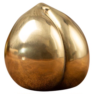 梅林笔庄柿柿如意实心黄铜镇纸镇尺书桌压纸礼品初学者练字书法专用新款高颜值创意书房镇尺摆件镇纸文房四宝