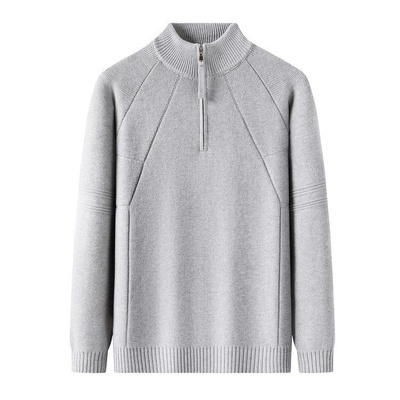 冬季男士加厚半拉链保暖针织衫